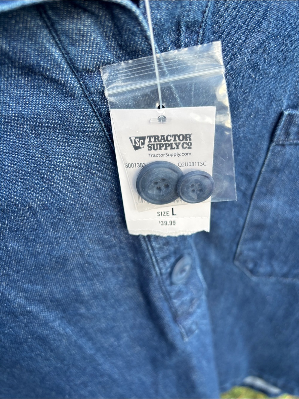 Long Sleeve Denim Pullover Shirt - Classic Blue - Picture 3 of 10